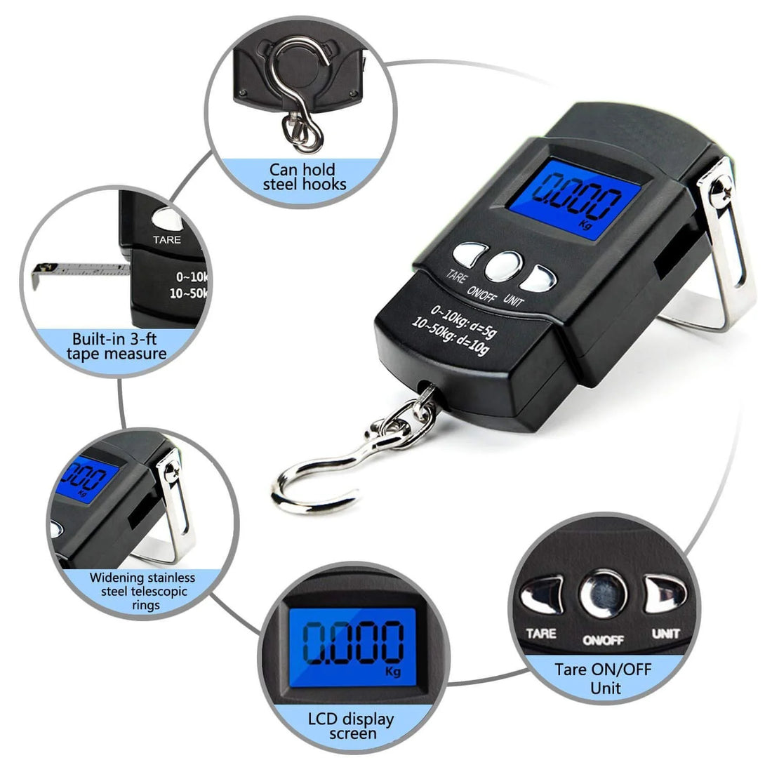 Electric Fish Scale WITH Built In Measuring Tape