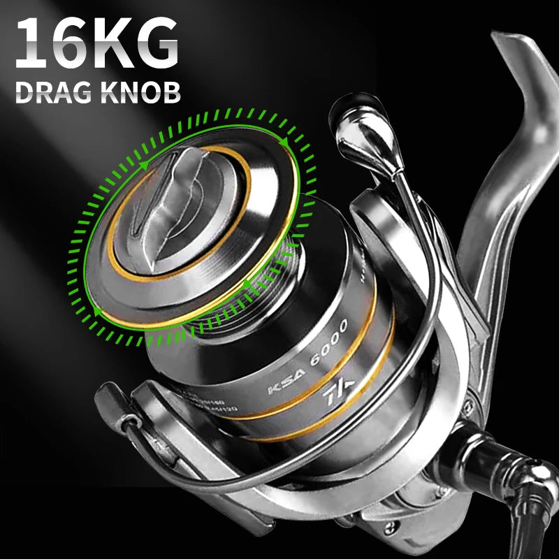 Premium Saltwater Fishing Reel: Double Spool, Alloy Gear, Metal Arm