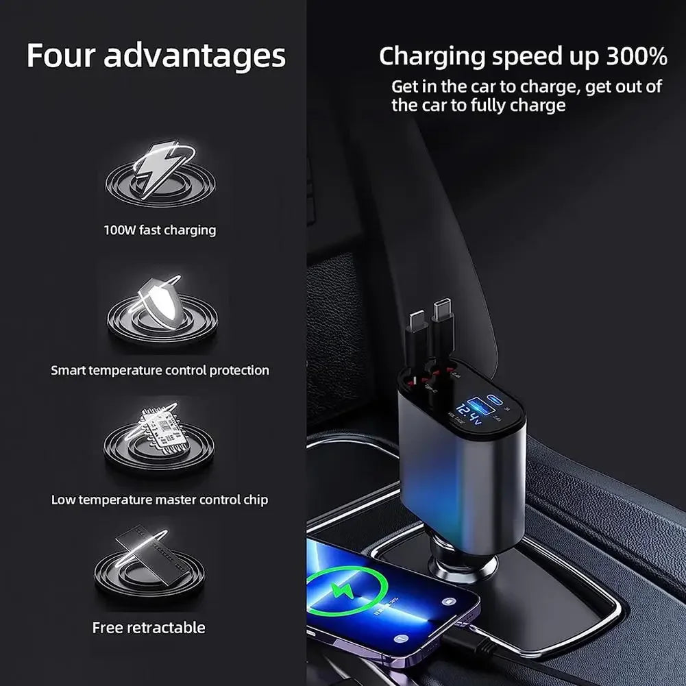 4-in-1 Retractable Phone Charger